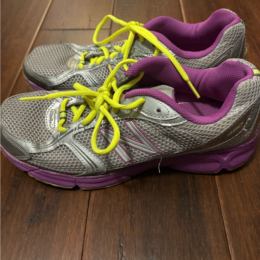 New Balance Women's Silver and Purple Running Shoes size 9.5
